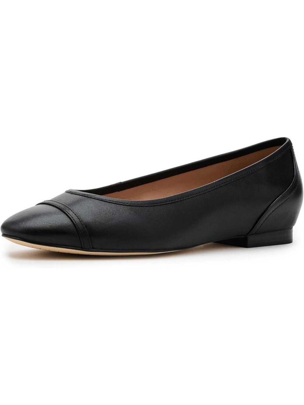 Cole Haan Women's Black Leather Raquelle Demi Wedge Comfortable Ballet Flat